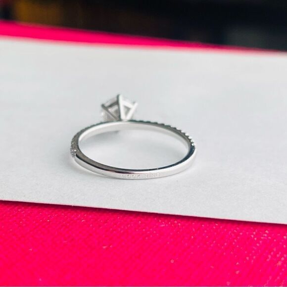 1.0 Solitaire Prong Ring White Gold plated Size 6.5 - Picture 3 of 6